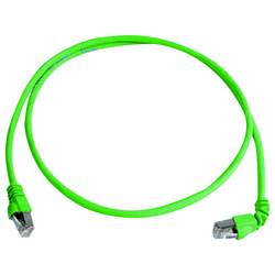 Telegärtner 100008012 RJ45 síťové kabely, propojovací kabely CAT 6A S/FTP 0.5 m zelená samozhášecí, S průchodkou chránící proti zlomení 1 ks