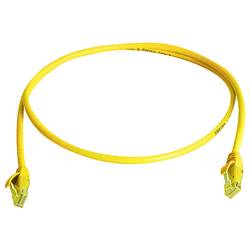Telegärtner 100009035 RJ45 síťové kabely, propojovací kabely CAT 6 10.0 m žlutá samozhášecí, S průchodkou chránící proti zlomení 1 ks
