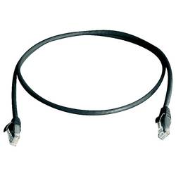 Telegärtner 100008582 RJ45 síťové kabely, propojovací kabely CAT 5e 3.0 m černá samozhášecí, S průchodkou chránící proti zlomení 1 ks