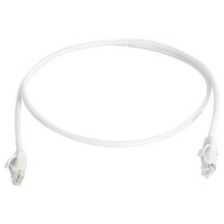 Telegärtner 100008522 RJ45 síťové kabely, propojovací kabely CAT 6 3.0 m bílá samozhášecí, S průchodkou chránící proti zlomení 1 ks