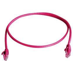Telegärtner 100008516 RJ45 síťové kabely, propojovací kabely CAT 6 3.0 m červená samozhášecí, S průchodkou chránící proti zlomení 1 ks