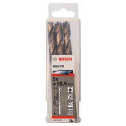 Bosch Accessories 2608585900 HSS kovový spirálový vrták 10.5 mm Celková délka 133 mm Cobalt DIN 338 válcová stopka 5 ks