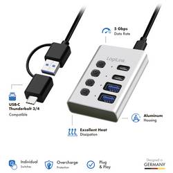 LogiLink UA0446 USB Hub 2 + 2 port USB-A, USB-C® USB 3.2 Gen1 5 GBit/s hliník UA0446