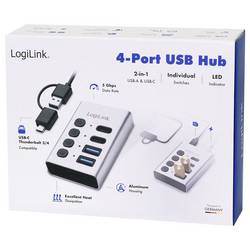 LogiLink UA0446 USB Hub 2 + 2 port USB-A, USB-C® USB 3.2 Gen1 5 GBit/s hliník UA0446
