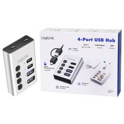 LogiLink UA0446 USB Hub 2 + 2 port USB-A, USB-C® USB 3.2 Gen1 5 GBit/s hliník UA0446
