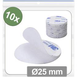 Quadrios 25CA678 kulaté suché zipy, lepicí, háčková a flaušová část, (Ø) 25 mm, bílá, 10 ks