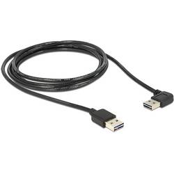 Delock USB kabel USB 2.0 USB-A zástrčka, USB-A zástrčka 1.00 m černá oboustranně zapojitelná zástrčka 83464