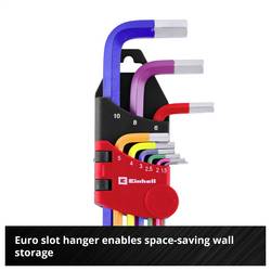 Einhell 370558 sada klíčů, velikost 1.5 mm, 2 mm, 2.5 mm, 3 mm, 4 mm, 5 mm, 6 mm, 8 mm, 10 mm Univerzální, dílnu