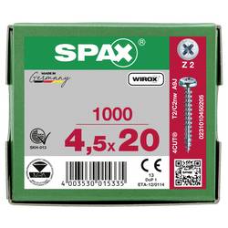 SPAX 0231010450205 půlkulaté šrouby 4.5 mm 20 mm křížová drážka Pozidriv ocel 1000 ks
