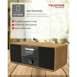 Telestar TOP 300 Holz 5701300 rádio CD, internetové, DAB+, FM, USB, Wi-Fi, internet, DAB+, CD, Bluetooth, AUX, vč. dálkového ovládání, dřevo