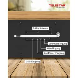 Telestar TOP 300 Holz 5701300 rádio CD, internetové, DAB+, FM, USB, Wi-Fi, internet, DAB+, CD, Bluetooth, AUX, vč. dálkového ovládání, dřevo