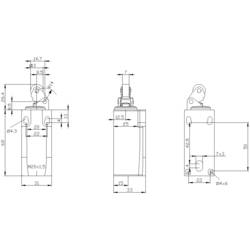 Siemens 3SE52320CE121CA0 3SE5232-0CE12-1CA0 polohový spínač 6 A páka s rolnou/simulovanou rolnou, páka z nerezové oceli, plastový válec IP65 1 ks