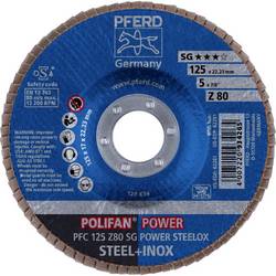 PFERD TOOLS 67788126 PFC 125 Z 80 SG POWER STEELOX vějířovitý brusný kotouč Průměr 125 mm Ø otvoru 22.23 mm Zrnitost 80 nerezová ocel, ocel 10 ks