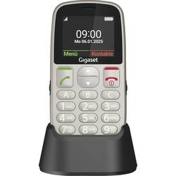 Gigaset GL395 mobilní telefon tlačítko SOS, chráněný proti stříkající vodě, s ochranou před prachem stříbrná