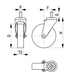 Blickle 935477 LRA-POA 35G-RA-GS10 otočné kolečko Ø kola: 35 mm nosnost (max.): 75 kg 1 ks