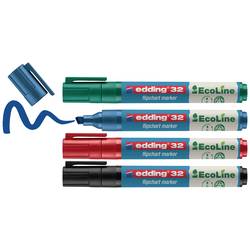 Edding 4-32-4 popisovač na flipcharty 4-32-4 hrot ve tvaru klínu 1 - 5 mm černá, červená, modrá, zelená 4 ks