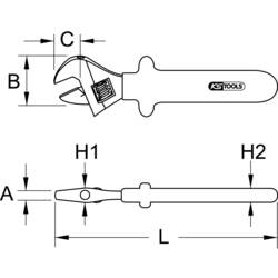 Stavitelný stranový klíč s ochrannou izolací, 24 mm KS Tools 117.1250