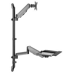 My Wall držák na zeď pro monitor HL64L 1 Displej: (s) 43,2 cm (17) - 81,3 cm (32) černá nastavitelná výška, naklápěcí, nakláněcí, odkládací místo na klávesnici