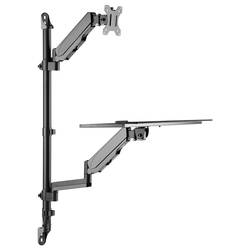 My Wall držák na zeď pro monitor HL64L 1 Displej: (s) 43,2 cm (17) - 81,3 cm (32) černá nastavitelná výška, naklápěcí, nakláněcí, odkládací místo na klávesnici