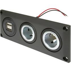 ProCar Vestavná zásuvka s USB A dvojitá zásuvka + 2 power zásuvky Proudová zatížitelnost (max.)=20 A 12 V, 24 V