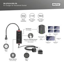 Digitus DK-1P16-A-050-BL mobilní nabíjecí stanice typ 2, výstupů 1, DK-1P16-A-050-BL