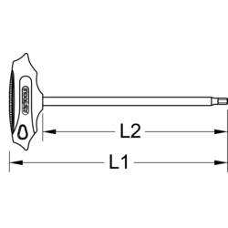 KS Tools 158.5122 Rukojeť s povrchem ERGOTORQUEplus® T RIBE profil, extra dlouhá, 5 mm
