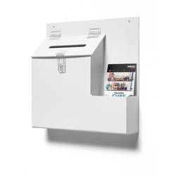 Deflecto box pro promoakce s vhazovacím výřezem, zamykatelný bílá (š x v x h) 35.5 x 36 x 9 cm 1 ks