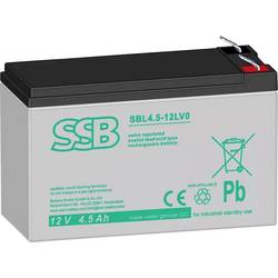 SSB Electronic SBL4.5-12LV0 149456 olověný akumulátor 12 V 4.5 Ah olověný se skelným rounem (š x v x h) 38 x 100 x 140 mm