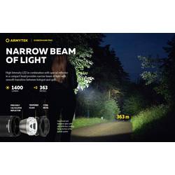 ArmyTek Dobermann Pro Warm LED kapesní svítilna, napájeno akumulátorem, 1400 lm, 114 g