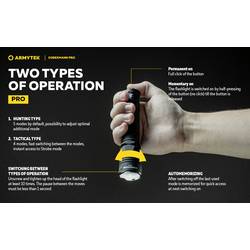 ArmyTek Dobermann Pro Warm LED kapesní svítilna, napájeno akumulátorem, 1400 lm, 114 g