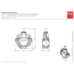 PC Electric 243712-sr 3násobná zásuvka guma 250 V červená IP54
