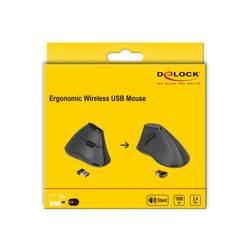 Delock 12622 optická ergonomická myš, přenos USB, 5 tlačítko, 1000 dpi, černá