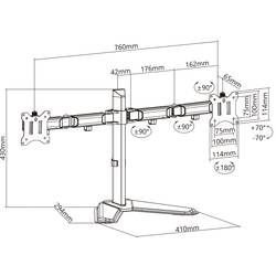 My Wall držák monitoru HL 56-2 L 2 Displej: (s) 43,2 cm (17) - 81,3 cm (32) stříbrná nastavitelná výška, otočný