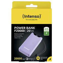 Intenso Intenso Power Bank F20000 purple powerbanka Li-Pol, 20000 mAh, Quick Charge 3.0, Power Delivery 3.0, PPS, USB-C®, USB-A, fialová, Indikátor stavu
