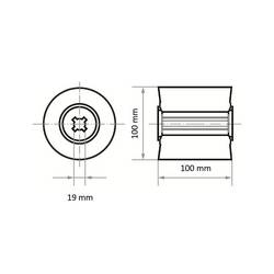 LUKAS-ERZETT A22861001000106 Lamelový válec s brusným rounem LWV universal 100 x 100 mm s otvorem 19 mm | Korundový korek 180 1 ks