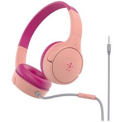 Belkin SoundForm Mini Headset otevřená (On Ear) kabelová růžová omezení hlasitosti