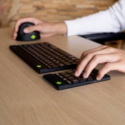 R-GO Tools Numpad Break Bluetooth®, bezdrátový číselná klávesnice ergonomická, Tiché klávesy černá
