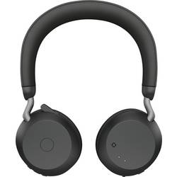 Jabra Evolve2 75 Headset otevřená (On Ear) Bluetooth®, kabelová stereo černá Redukce šumu mikrofonu regulace hlasitosti, Vypnutí zvuku mikrofonu, Indikátor