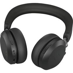 Jabra Evolve2 75 Headset otevřená (On Ear) Bluetooth®, kabelová stereo černá Redukce šumu mikrofonu regulace hlasitosti, Vypnutí zvuku mikrofonu, Indikátor