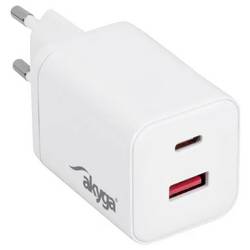 Akyga USB nabíječka, USB-C®, USB A, 45 W, bílá