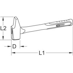 KS Tools 142.1101 1421101 zámečnické kladivo 1270 g 340 mm 1 ks
