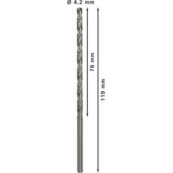 Bosch Accessories 2608596817 2608596817 HSS kovový spirálový vrták 4.2 mm Celková délka 119 mm broušený DIN 340 válcová stopka 5 ks