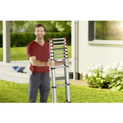Hailo T80 FLEXLINE 7113-131 hliník teleskopický žebřík max.prac. výška: 4.5 m stříbrná, černá, červená DIN EN 131 13.1 kg