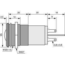 CML 195A1350MUC indikační LED červená 24 V/DC, 24 V/AC