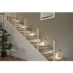 Paulmann 80004 Tsaro eckig 80x36mm 1W 80lm 230V 2700K Nástěnné vestavné svítidlo, LED, 1 W, černá (matná)