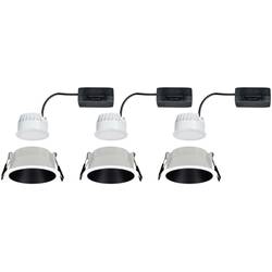 Paulmann 93402 Cole Coin vestavné svítidlo, LED, 6 W, bílá, černá, sada 3 ks