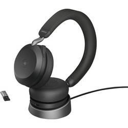 Jabra Evolve2 75 Headset uzavřená (Over Ear) kabelová černá Indikátor nabití, Vypnutí zvuku mikrofonu telefon