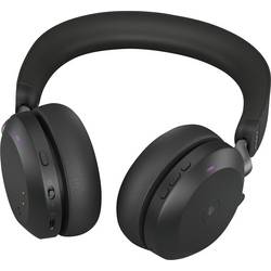 Jabra Evolve2 75 Headset uzavřená (Over Ear) kabelová černá Indikátor nabití, Vypnutí zvuku mikrofonu telefon