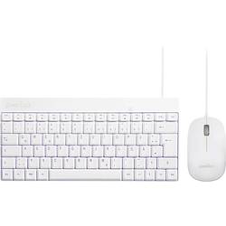 Perixx PERIDUO-212 W kabelový sada klávesnice a myše ergonomická německá, QWERTZ bílá
