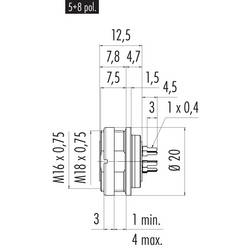 binder 09 0116 99 05 09 0116 99 05-20 přírubová zásuvka , 1 ks